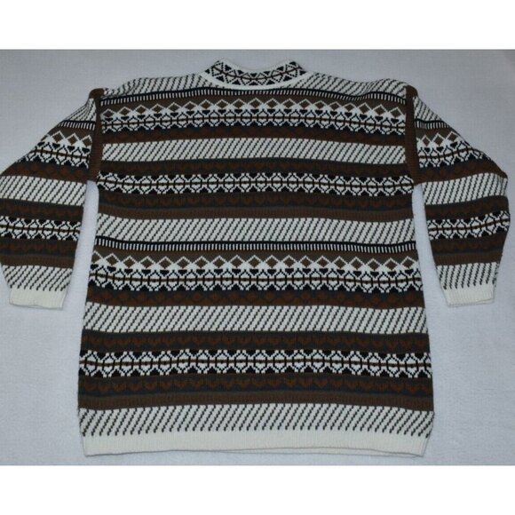 Carriage Court Women's Sweater Size L Nordic Graphic High Neck Knit Vintage 90s - Picture 8 of 10